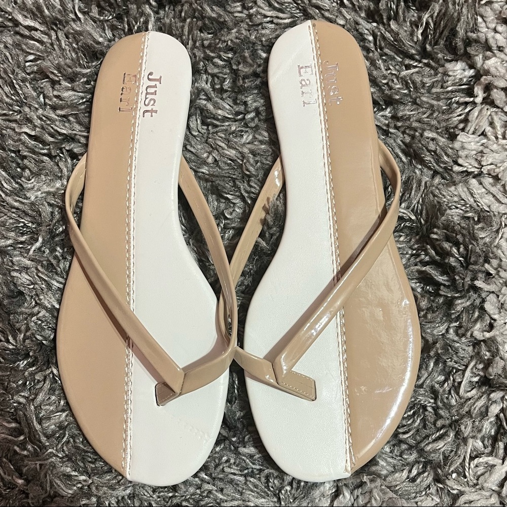 Tan and white cute sandals